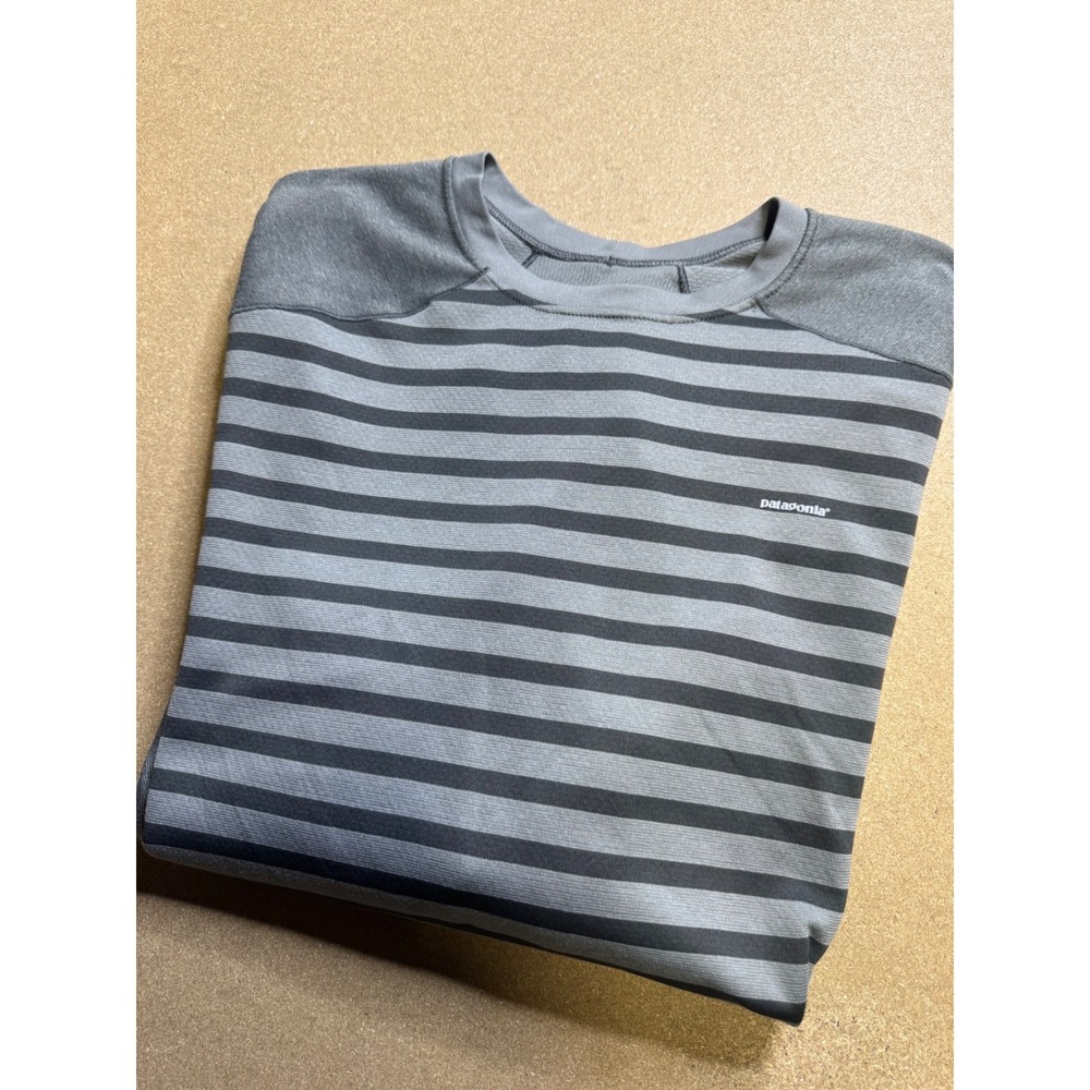 Patagonia Capilene 3 Midweight Crew‎ Neck Striped Base Layer Mens XXL Grey 44425